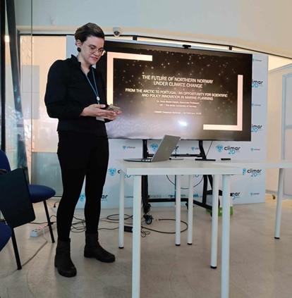 Dina Abdel-Fattah&rsquo;s presentation focused on the future of Northern Norway under climate change. Photo: Stian K. Kleiven